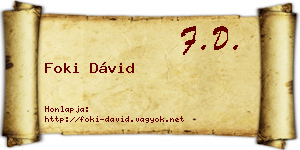 Foki Dávid névjegykártya